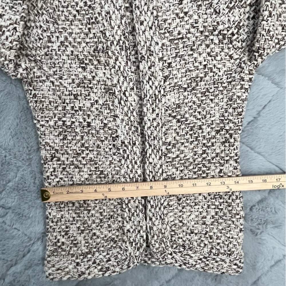 Vintage J Crew Handknit Lambswool Cardigan Neutral Open Front Sweater Small 2005 - Picture 8 of 9